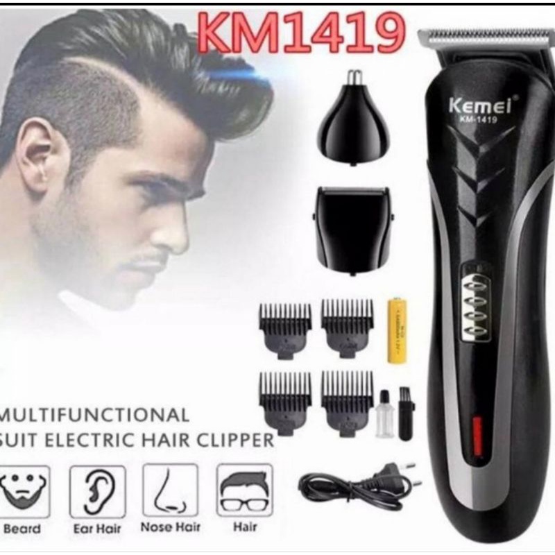 Mesin Cukur Rambut Kemei KM 1419 Hair Shaving Profesional Alat Cukur Elektrik