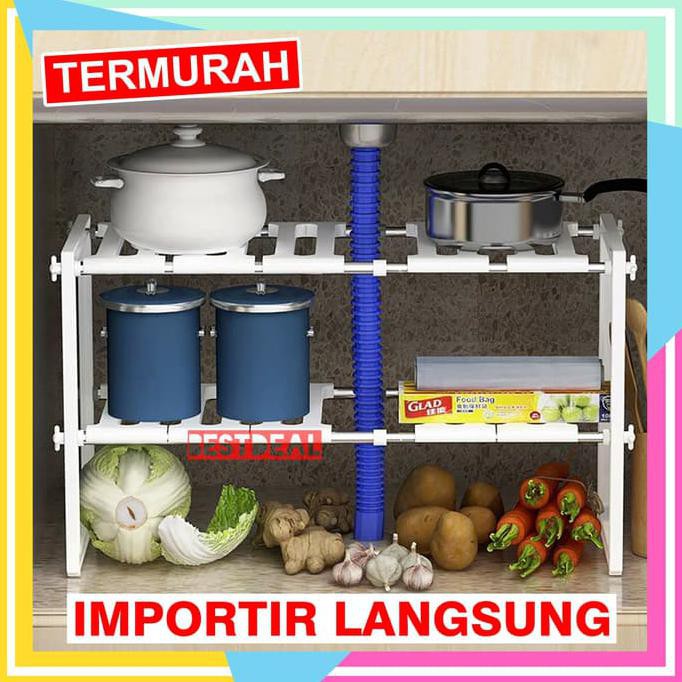 RAK DAPUR SERBAGUNA 2 SUSUN RAK PANCI BAWAH  WASTAFEL  