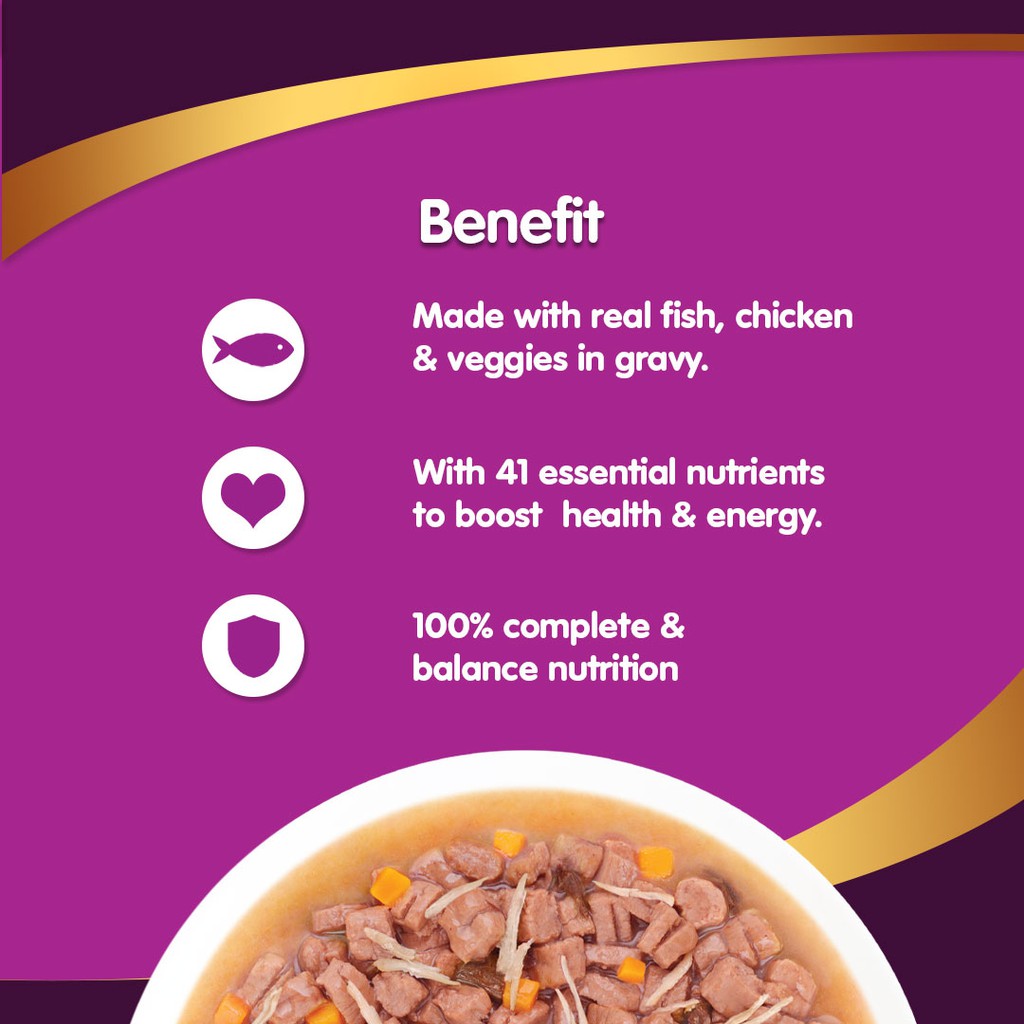 WHISKAS® Tasty Mix Makanan Kucing Basah Pouch 70gr - Isi 24-4