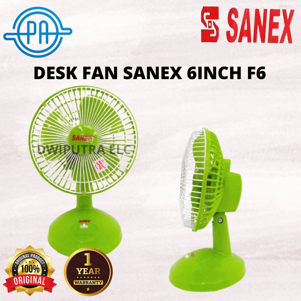 KIPAS ANGIN MEJA DESK FAN SANEX 6INCH F6