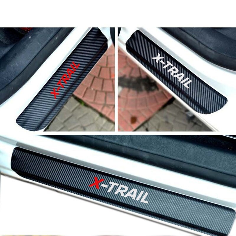 4pcs stiker carbon 3D stiker pengaman pijakan pintu mobil stiker mobil nissan xtrail terbaru keren