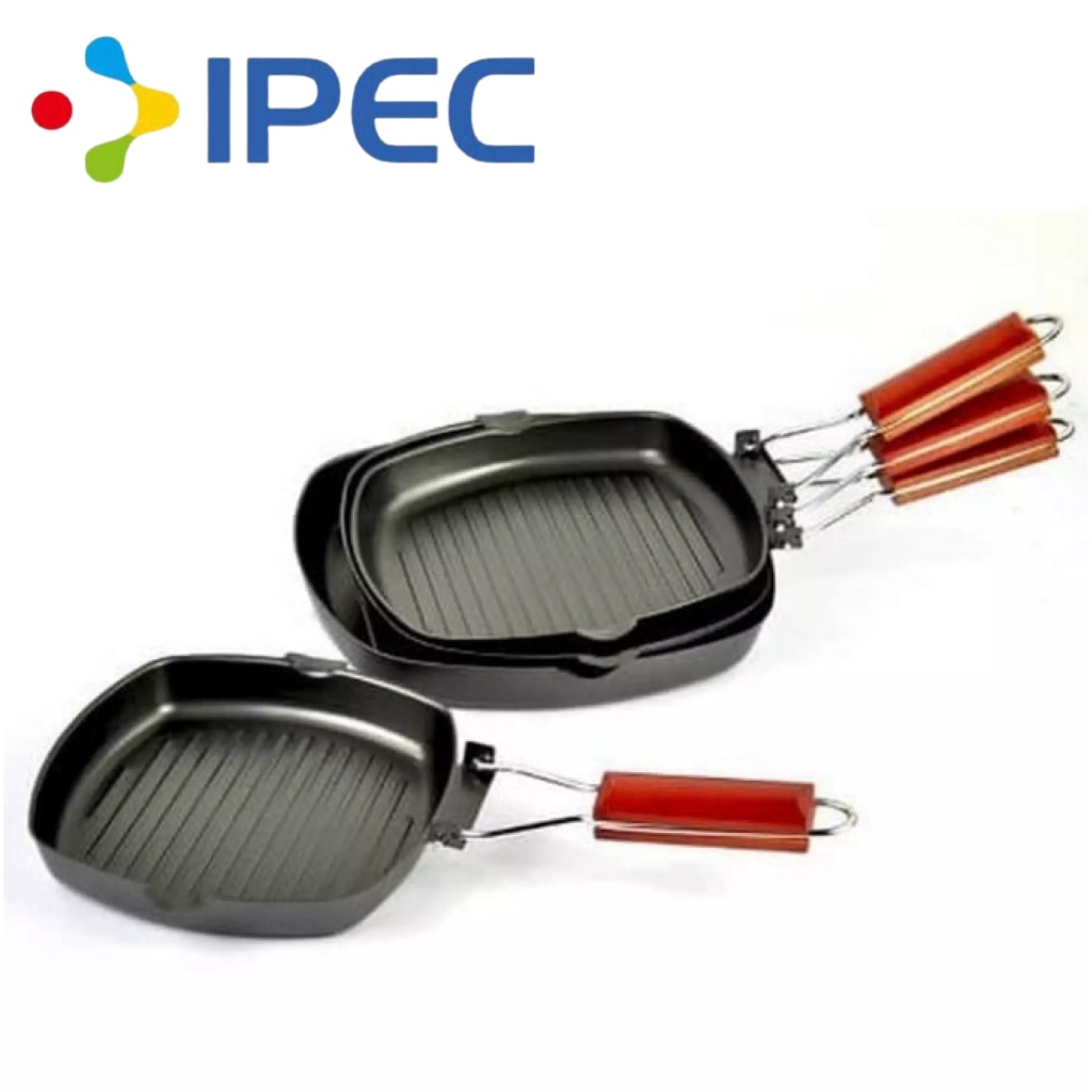 Panci Panggang BBQ Lipat Square Grill Pan 24 CM / Panci panggangan Teflon BBQ Bakaran Sate Wajan Lipat Serbaguna