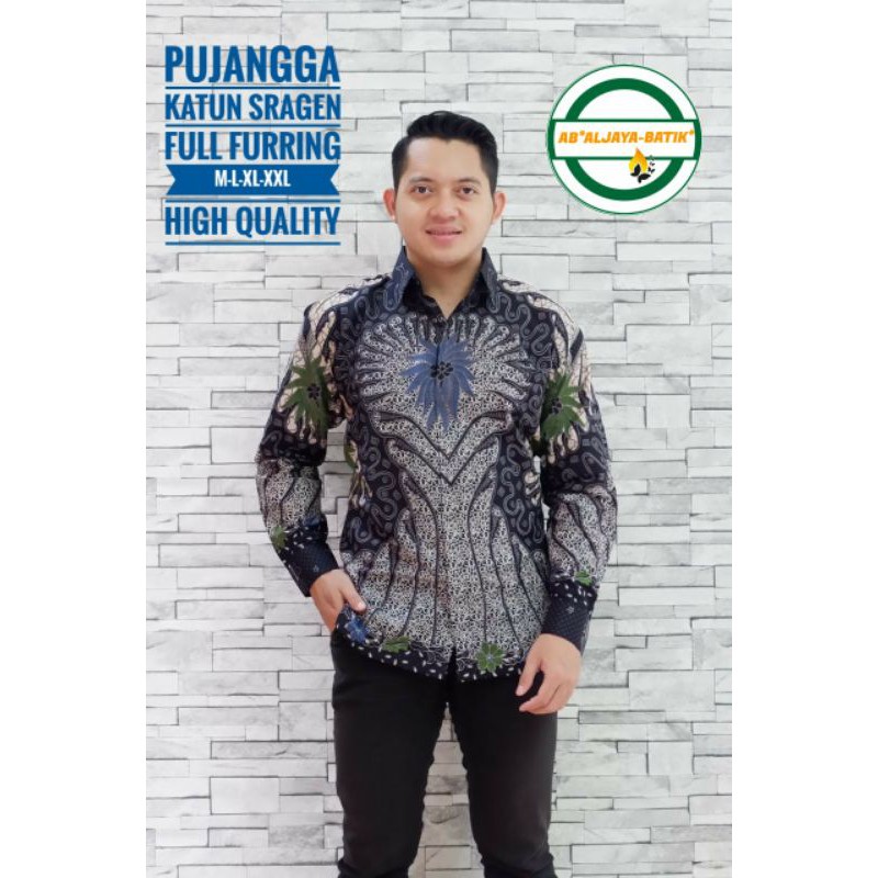 Kemeja Batik Lengan Panjang Pria Batik Pria Hitam Lengan Panjang PUJANGGA