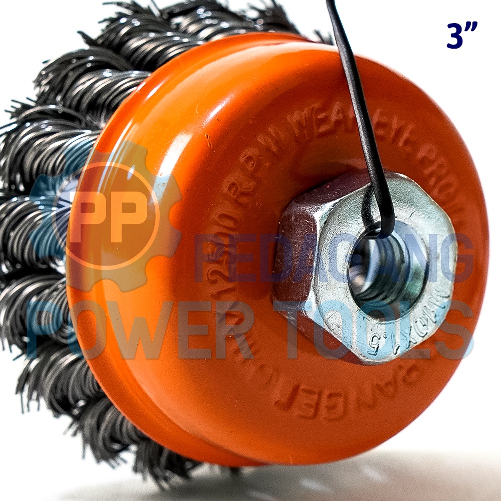 ORANGE SIKAT MANGKOK KEPANG 3 INCH TWISTED WIRE CUP BRUSH MATA GERINDA