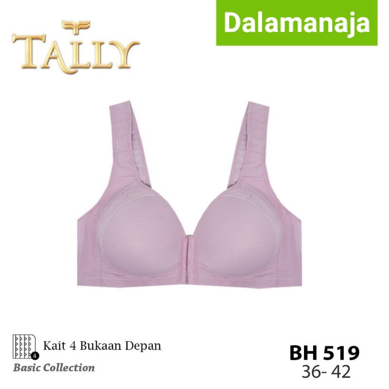 TALLY Bra Fashion 519 Bra Kancing depan Busa Tipis Tanpa Kawat Cup Besar