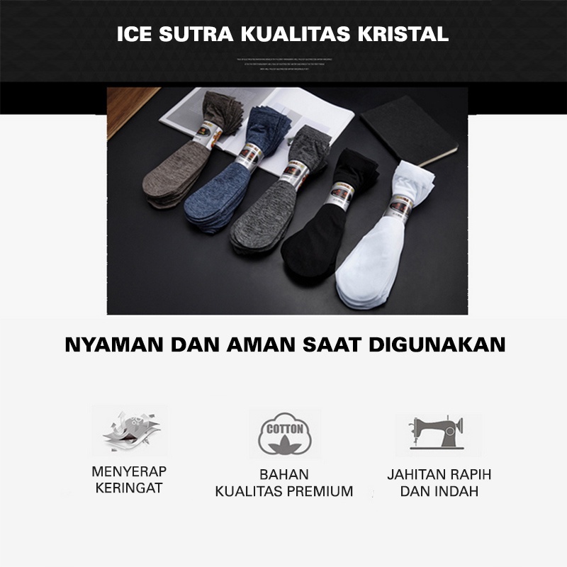 Kaos Kaki Pria Dewasa Model Panjang Polos Fashion Kantoran Bahan Silk Cotton kualitas premium KLi