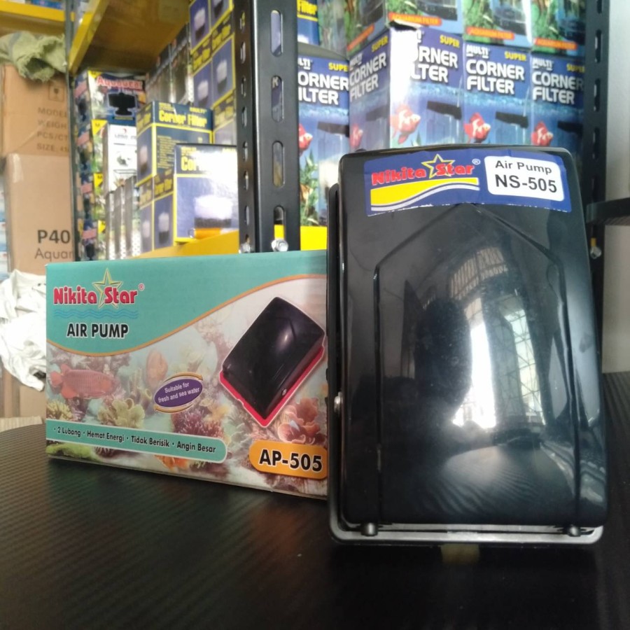 NIKITA STAR AP 505 Mesin Aerator Pompa Udara 2 Lubang aquarium AP505
