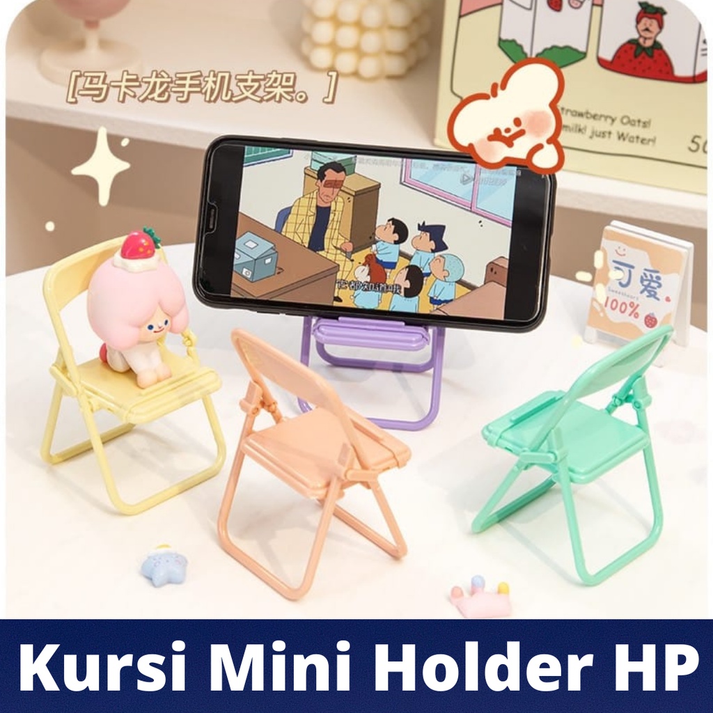 Aksesoris HP unik kursi mini Holder hp Universal mini Phone Holder stand dudukan handphone bentuk ku