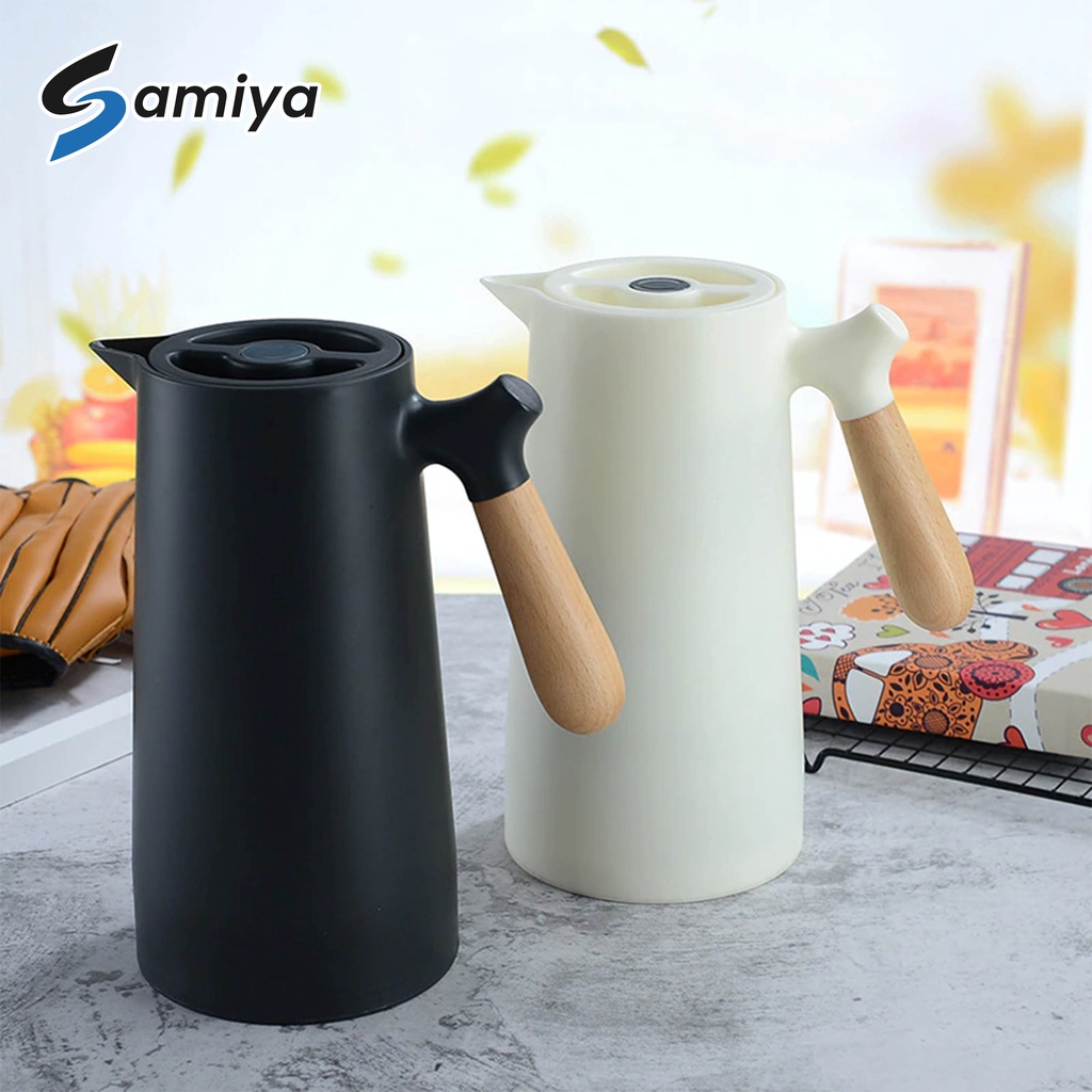 vacuum thermos jug flask 1Liter nordic style / teko pitcher minuman air panas kopi teh / teapot coffee pot kettle insulation