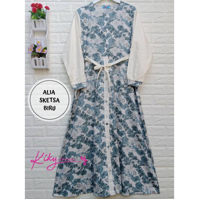 Gamis Katun Jepang Premium Ori Cantik Murah Model Alia XL ld 110cm Jumbo ld 116cm