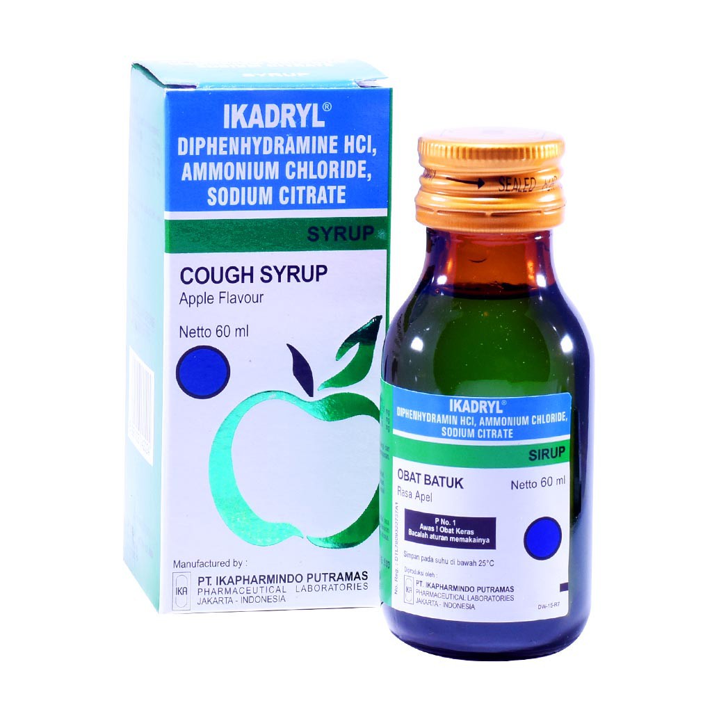 IKADRYL SYRUP 60 ML - Obat Batuk Pilek Rasa Apel 60ml Sirup Alergi Anak Ikadril