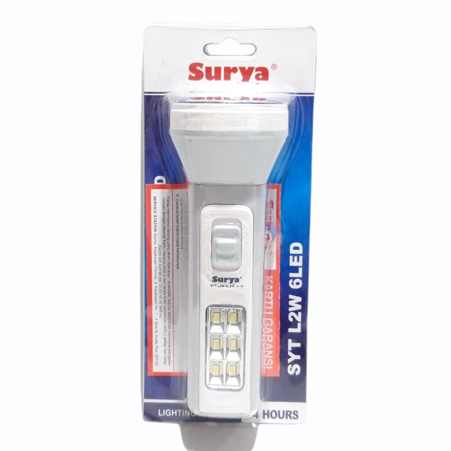 Surya Senter LED Multifungsi 2 Watt + 6 SMD Rechargeable