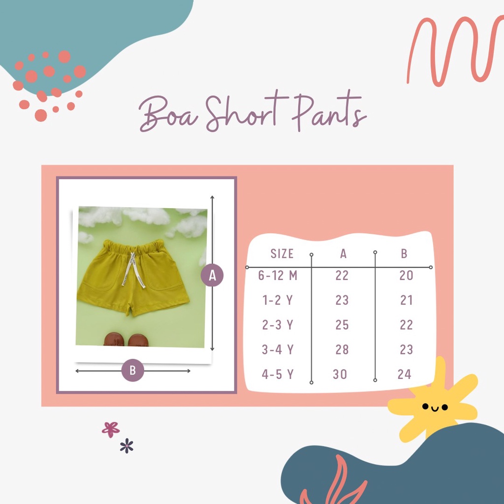 LITTLEDYRA BOA PANTS CELANA ANAK CELANA PENDEK ANAK UNISEX 6 BULAN - 5 TAHUN