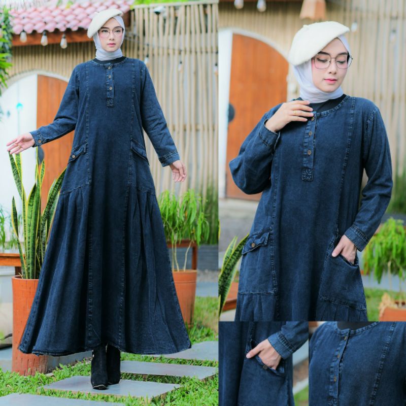 Mossimo Jeans Maxy, GAMIS JEANS POLOS SUPER CANTIK FIT XXL LD 110 BAHAN JEANS WASH IMPORT TERMURAH OOTD