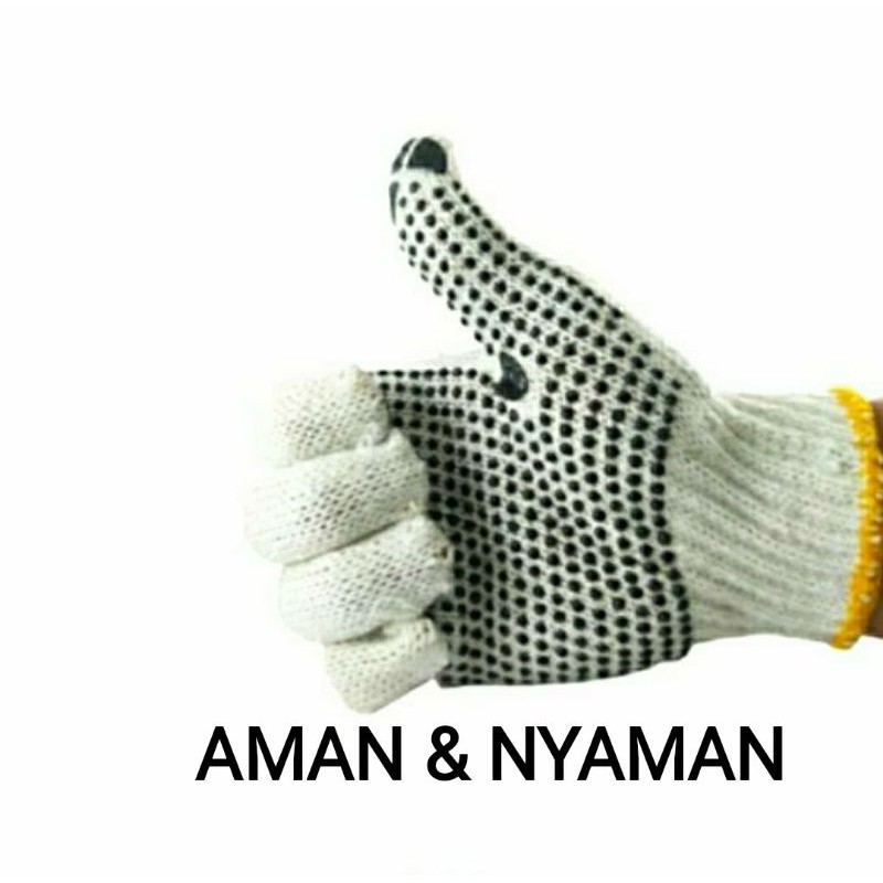Sarung tangan kain bintik bintik tebal