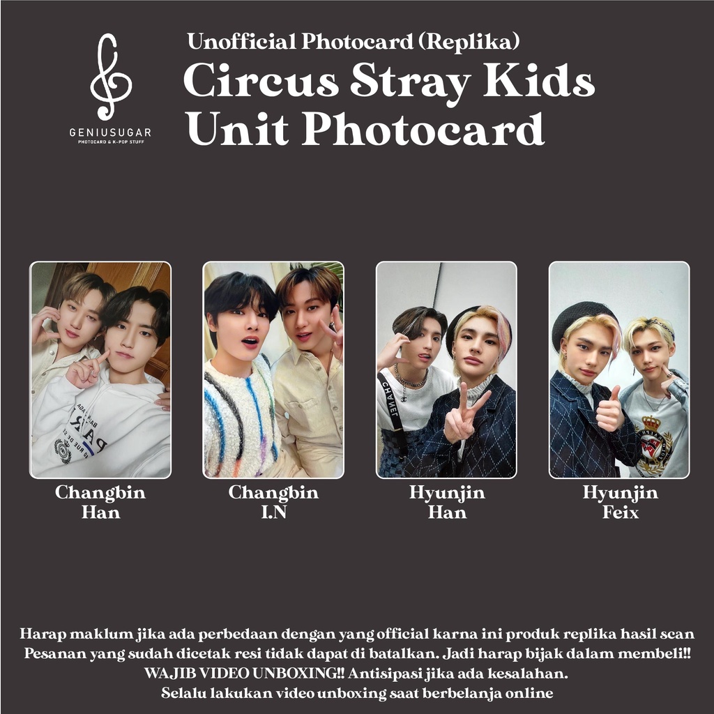 [REPLIKA STRAY KIDS] PHOTOCARD UNIT CIRCUS SKZ