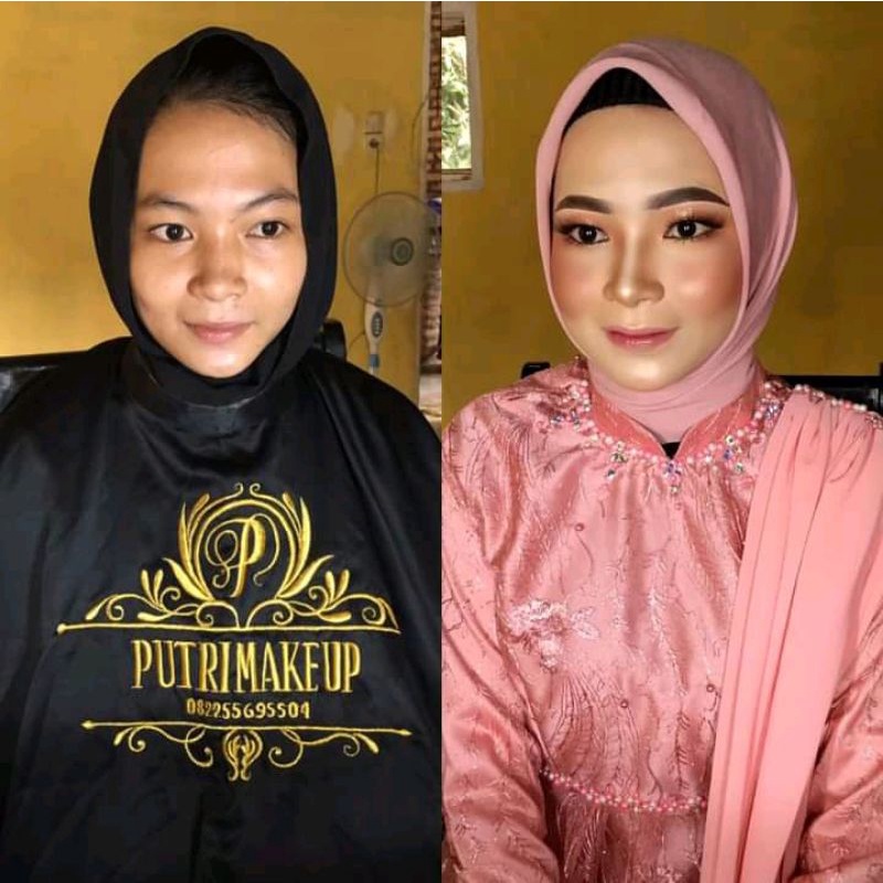 Apron Makeup Pengantin/ Cape Makeup/ Free Logo Salon