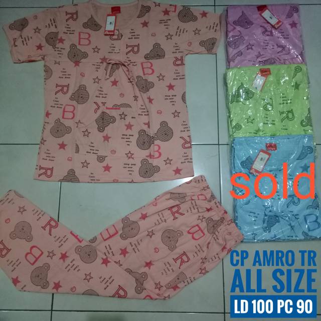 Amro baby doll lengan pendek celana panjang