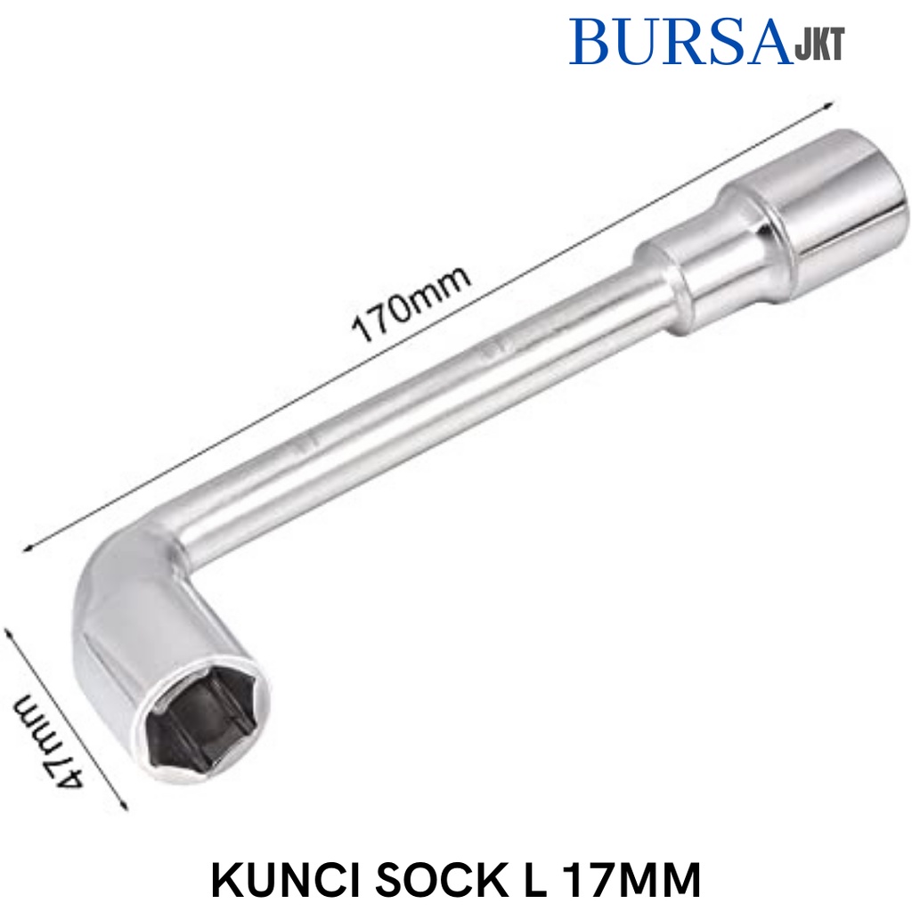 KUNCI SOK SOCK SHOCK WRENCH L PENDEK 1/2 6PT DUAL 17 MM