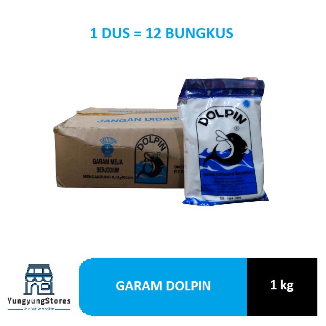 

1 Dus Isi 12 24 Bungkus Garam Dolpin 500 Gram dan 1 Kg - 1 Kg