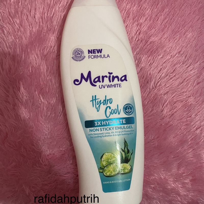 Preloved PL Marina UV White Hydro Cool Hand and Body Gel Lotion 460ml n & seaweed lime cooling hydra