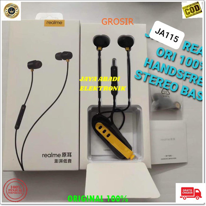 J115 REALME HANDSFREE HEADPHONE EARBUD EARPHONE HEADPHONE MUSIK CALL AUDIO SUPER BASS HEADSET PRO EARPHONE BUDS DOBEL BAS DUAL BASS EARPHONE HF HANDSFREE MIC KABEL UNIVERSAL MULTI BISA KESEGALA GADGET TAB ATAU PC JACK AUDIO 3,5MM TERDAPAT PENGATUR VOL