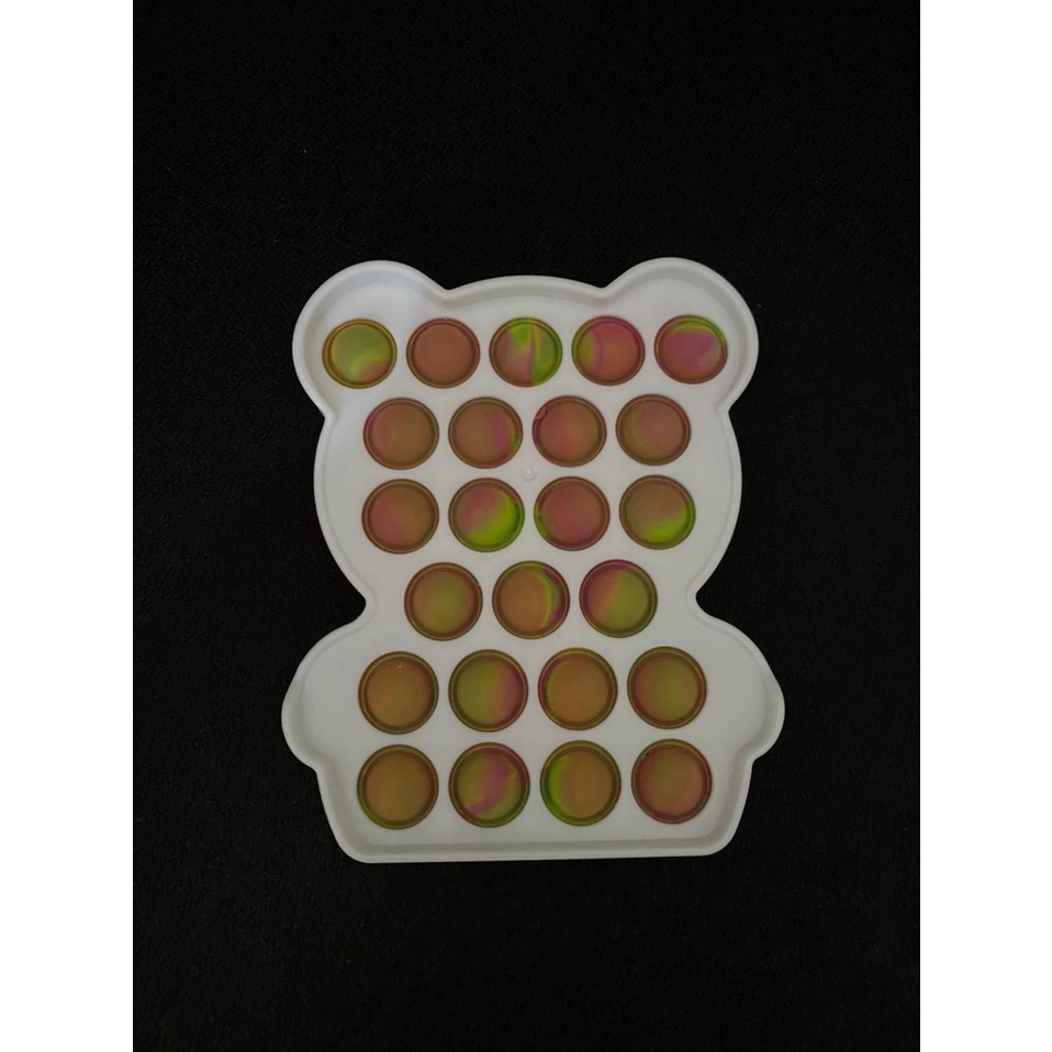 MMTOYS CM-P19 Fidget Toys Pop It PLASTIK Gelembung Dorong Permainan Anak Papan Pelangi Populer-PLASTIK BEAR