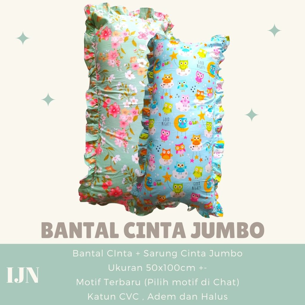 Bantal Cinta Besar Jumbo Silikon Hotel Sarung Rumbai Renda Halus Ukuran 50x100 Grosir GRATIS ONGKIR