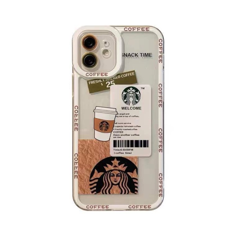 Soft Case Motif STARBUCKS IPHONE 6 6G 6S 7 8 6+ 6S+ 7+ 8+ X XR XS MAX 11 11PRO 11PROMAX 12 12PRO 12PROMAX 13 13PRO 13PROMAX PRO MAX PLUS Clearcase TPU Lens Protect Casing Pelindung Kamera Transparan