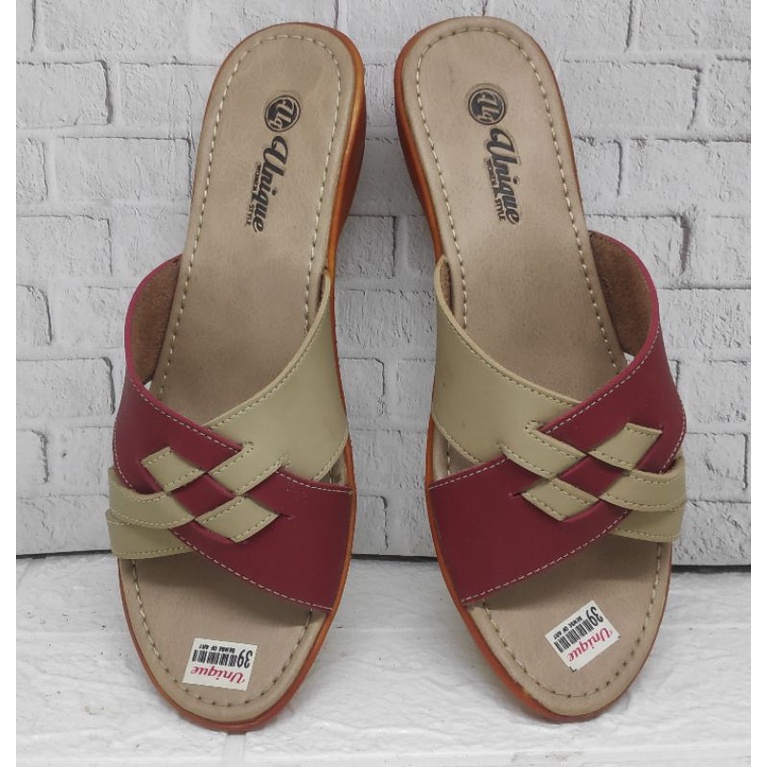 SANDAL TASIK UNIQUE tinggi 4 cm sol karet mentah harga promo