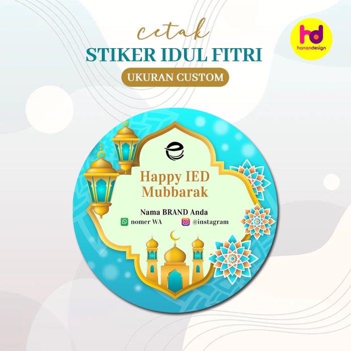 

Cetak Stiker Idul Fitri Untuk Toples Kardus Kue Kering Lebaran / Sticker Hampers Custom Bulat
