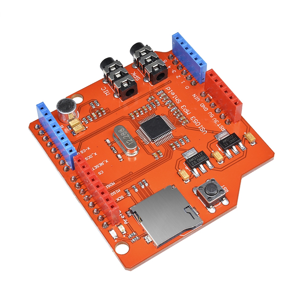 Arduino R3 Vs1053B Mp3 Music Shield Module Board Dengan Slot Kartu Tf Untuk Arduino