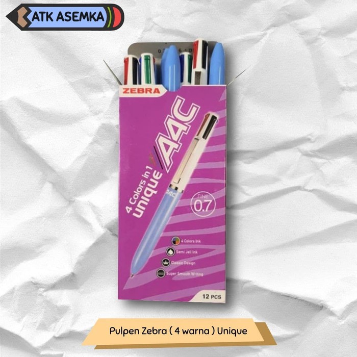 

Pulpen Zebra ( 4 warna ) Unique Atk