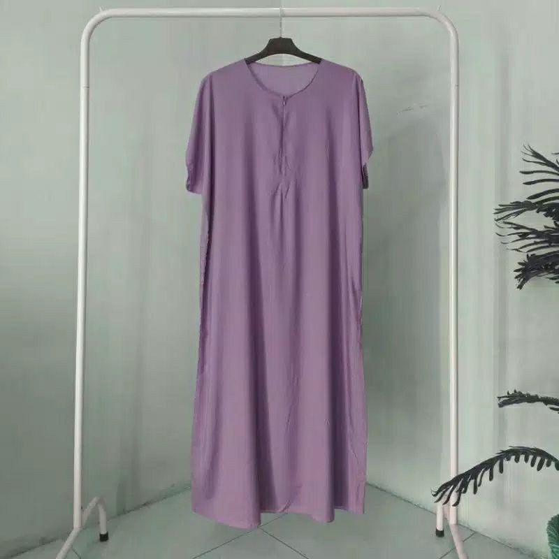 BUSUI FRIENDLY DASTER POLOS BUSUI PANJANG SEMATA KAKI RAYON DASTER LONG KEKINIAN-Ungu