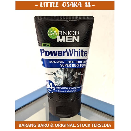 Garnier Men Power White Super Duo Foam Sabun Cuci Muka Busa 100 ml