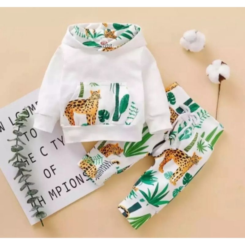 Hoodie Set|Setelan Hoodie Jogger Motif TIGER Anak Laki-laki 1-5 Tahun/Setelan Baju Anak Laki-laki Dan Perempuan Hoodie Bebyterry Printing Termurah