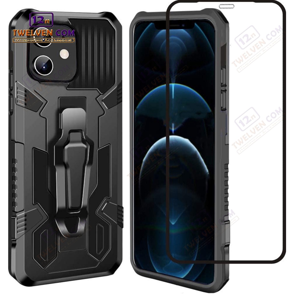 Case Shockproof iPhone 12 Armor Hardcase Stand Clip