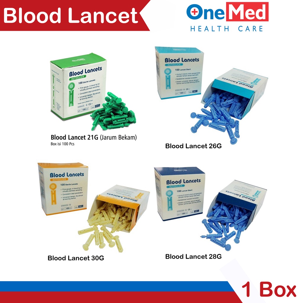 Jual Blood Lancet / Jarum Bekam Medi lancets 21G 26G 28G 30G 33G ...