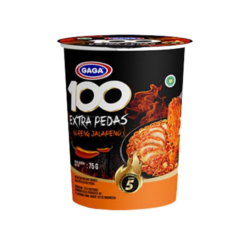 

Gaga 100 Extra Pedas Goreng Jalapeno Mie Cup 75 gram