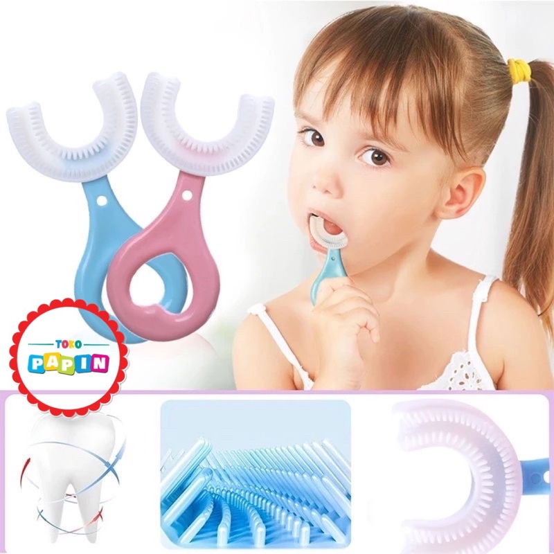 Sikat Gigi Anak Bayi Bentuk U Silikon Lembut Termurah Tooth Brush Baby U Shape Silicone