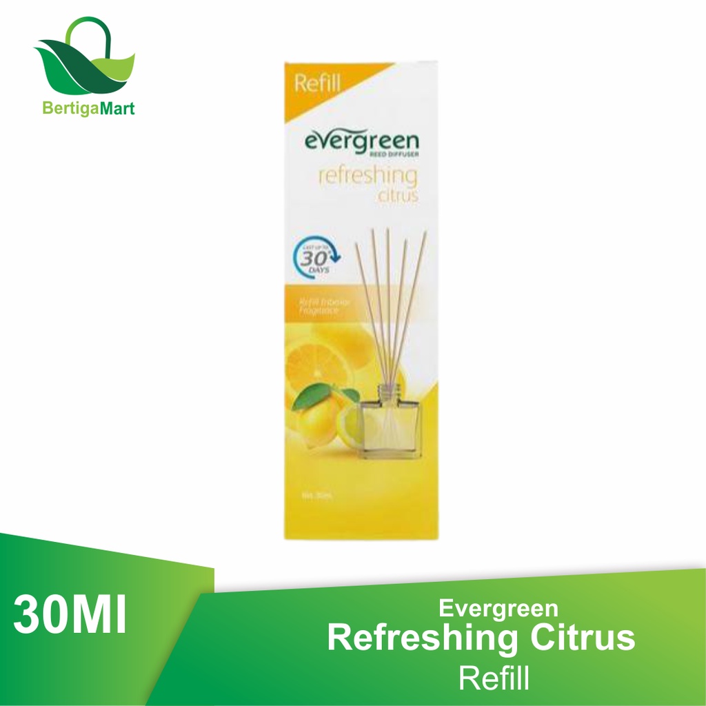 Evergreen Reed Diffuser Refill 30 ml-Refreshing Citrus