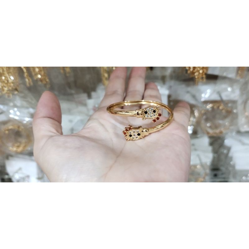 Fifi Fashion Gelang Bangle Anak Mata Model Perhiasan Lapis emas C04 28#