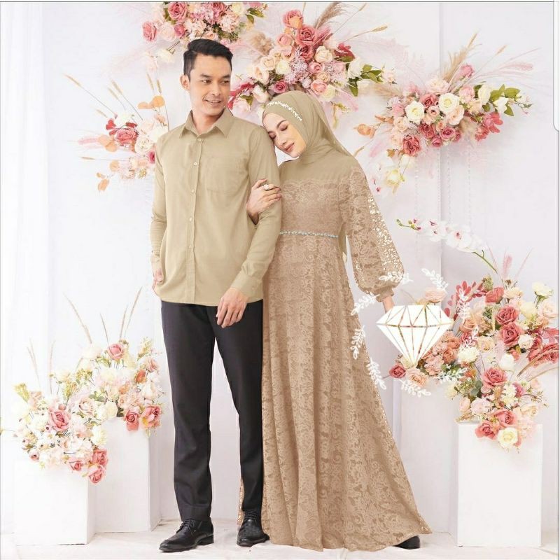 PCS CP ZULAIKHA BRUKAT COUPLE PASANGAN KEMEJA DAN GAMIS MAXY MS ADA VIDEO REVIEW ASLI PRODUK