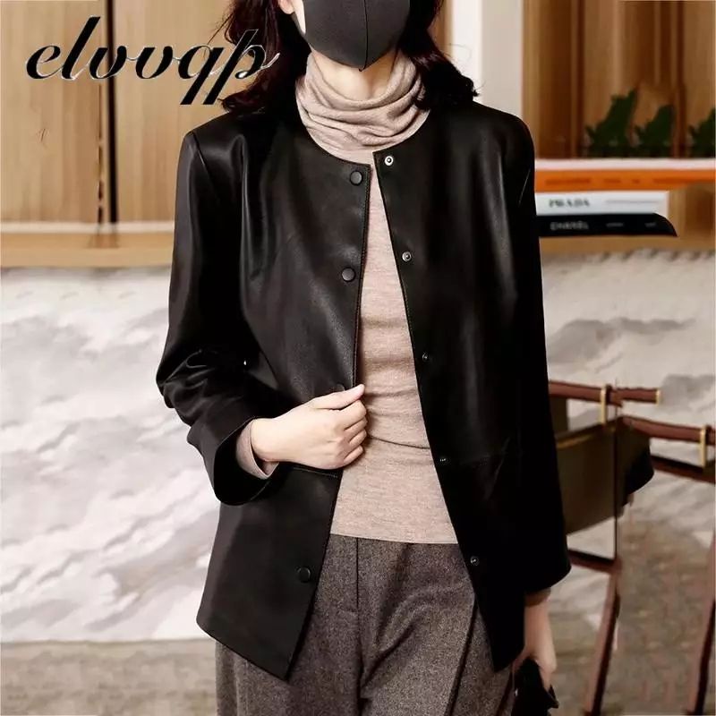 Mantel Kulit Antik Wanita 2020 Baru Longgar Hitam Pu Jaket Wanita Single Breasted Punk Pendek Faux Kulit Mantel Mujer