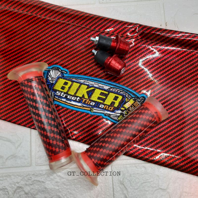 Paket Variasi Motor Kulit Jok Biker + Handgrip Karbon + Jalu Stang Matic