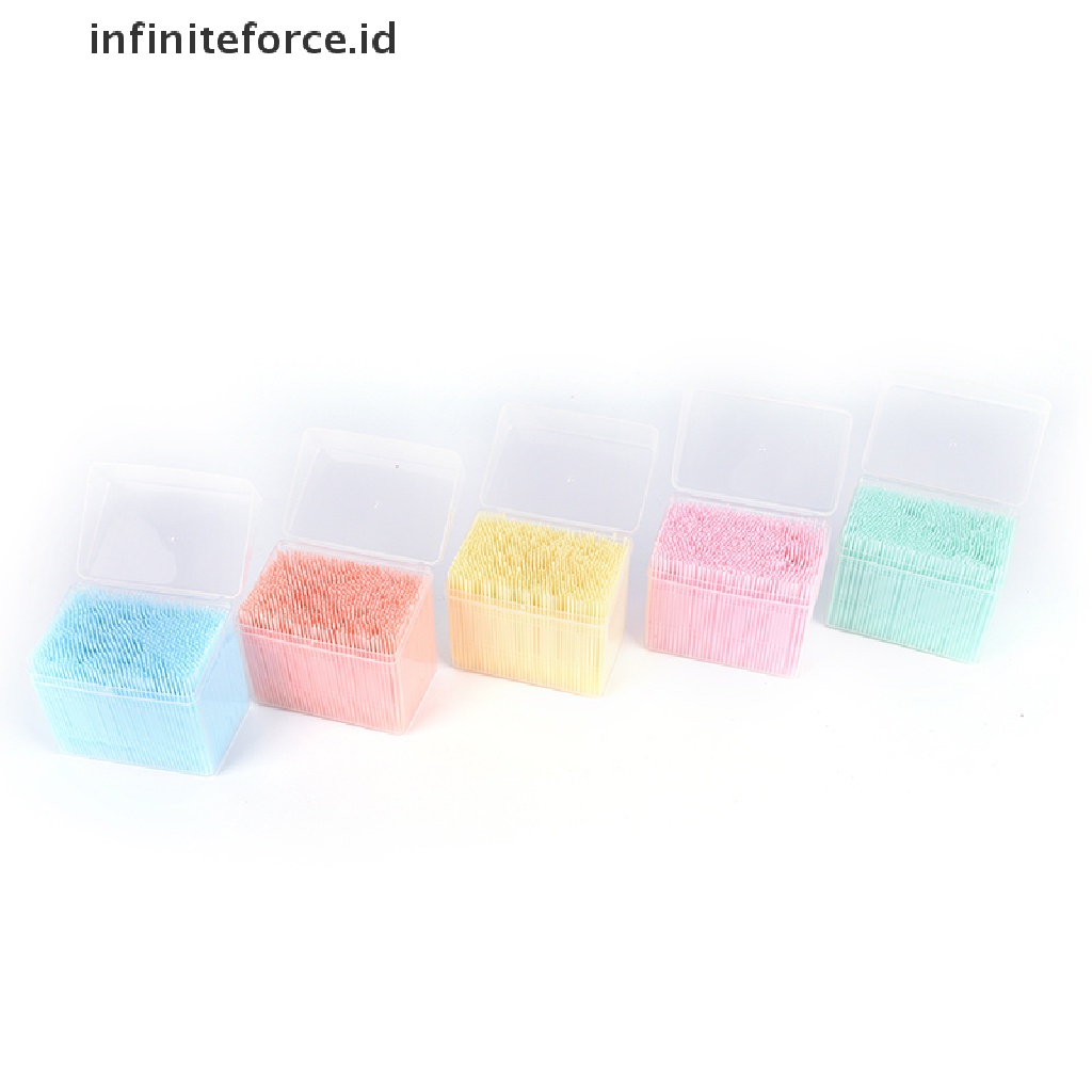 (infiniteforce.id) 1100pcs / Set Tusuk Gigi Interdental 2 Arah Bahan Plastik Untuk Kebersihan Mulut