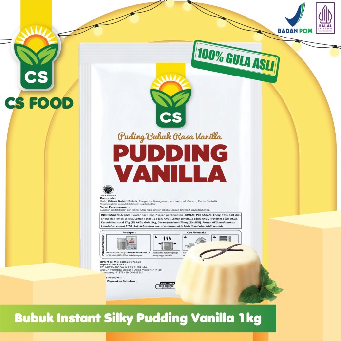 

ORIGINAL MURAH Bubuk Instant Silky Pudding Vanilla Pudding Sedot Pudot 1 kg - CS FOOD