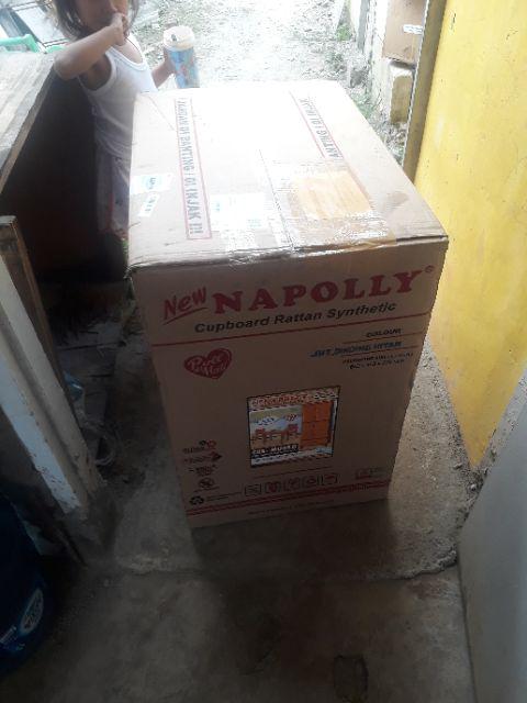 Lemari Plastik 4 Susun + Laci Rotan Napolly / Crs Mu 48 D (promo Harga)