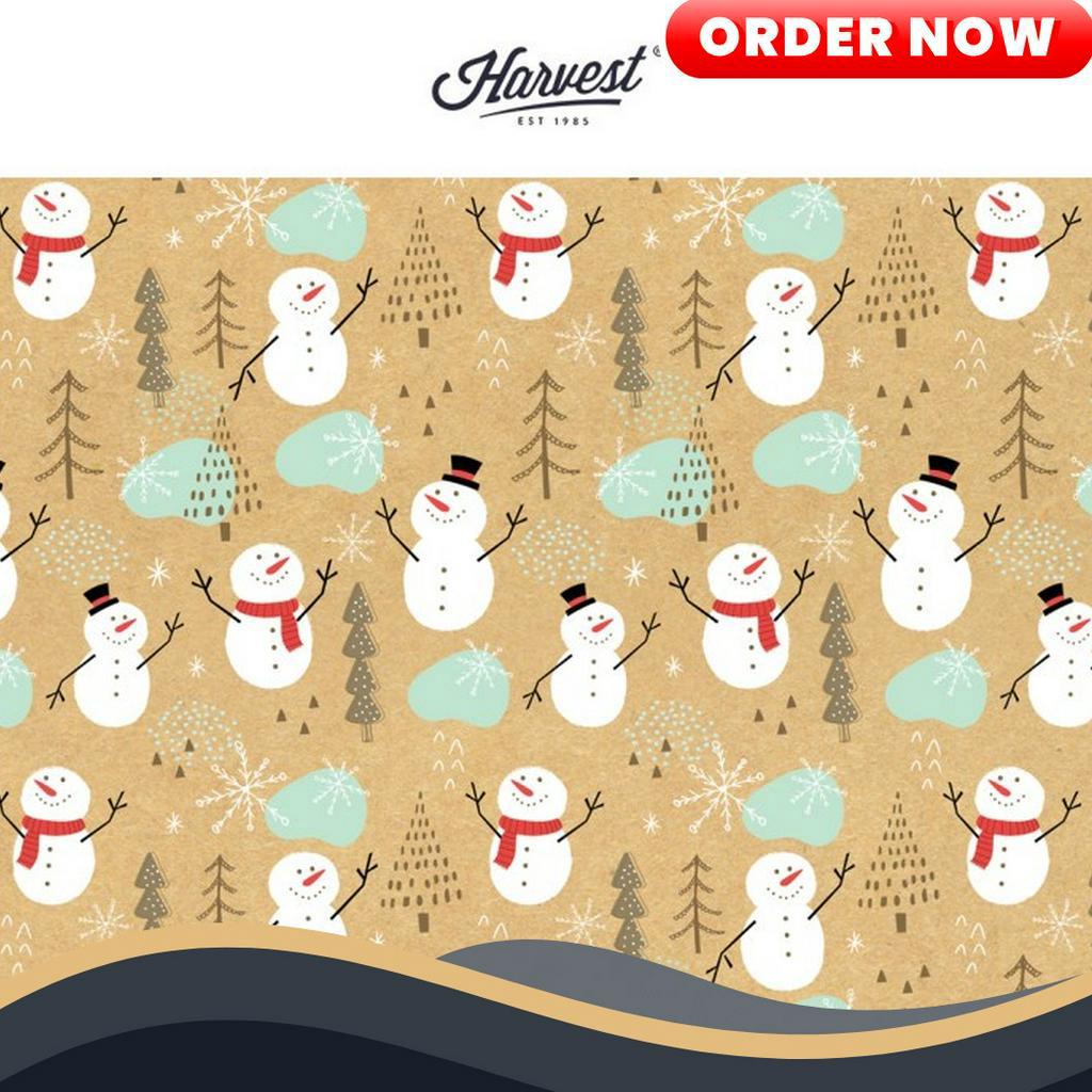 

SPESIAL Kertas Kado Natal Harvest Wrapping Paper Xmas Shining Snowman