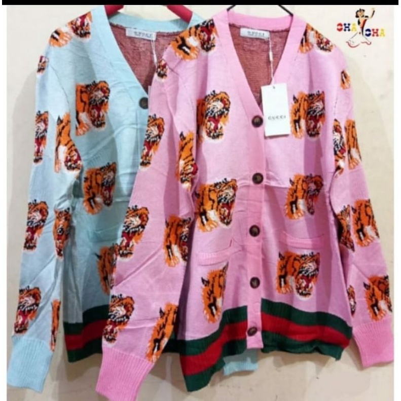 CARDIGAN IMPORT PREMIUM/CARDIGAN RAJUT GUCCI TIGER/CARDIGAN WANITA